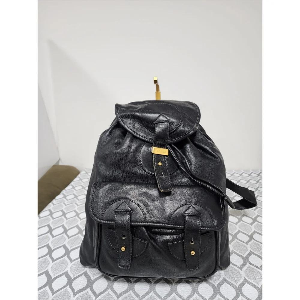 Gucci Vintage Leather Backpack Black